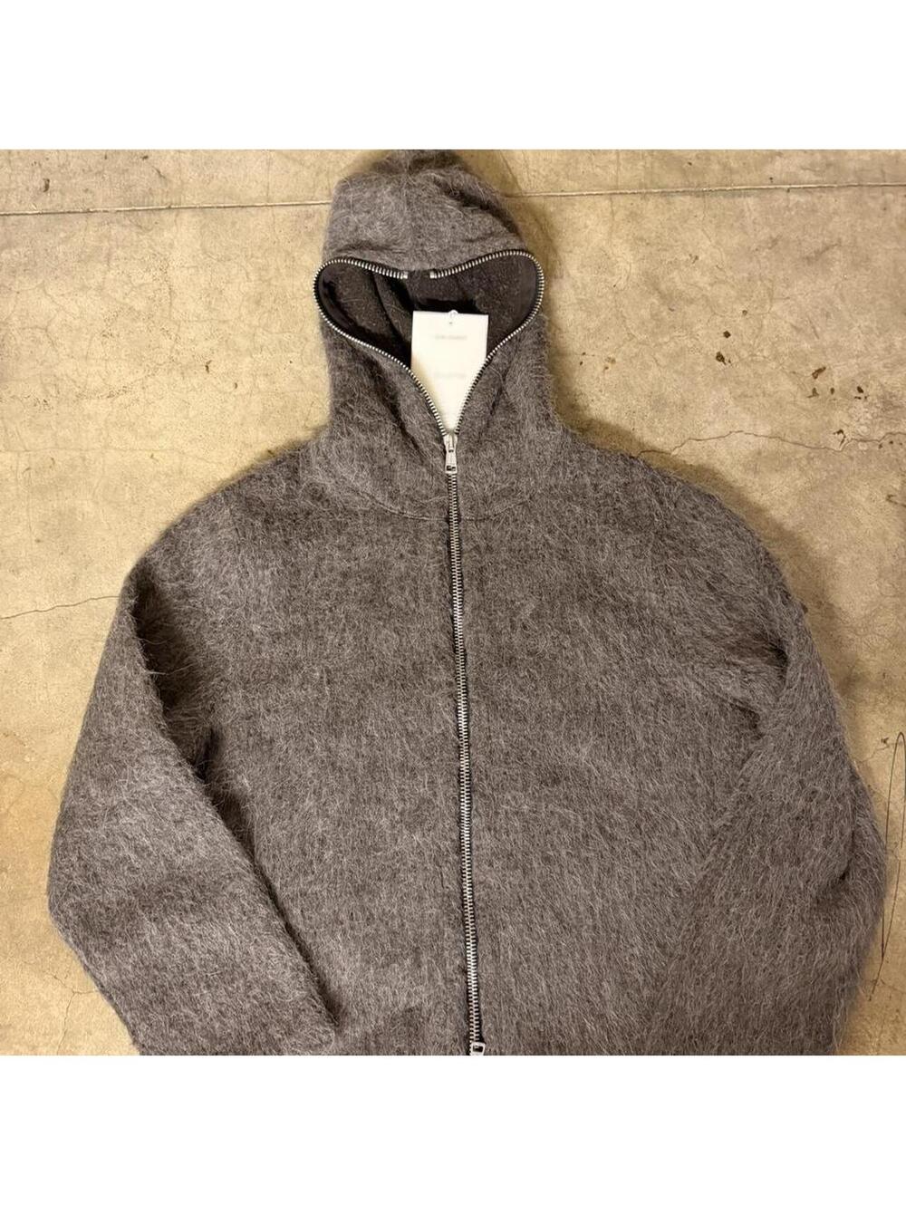 Our Legacy Gray wool zip up hoodie